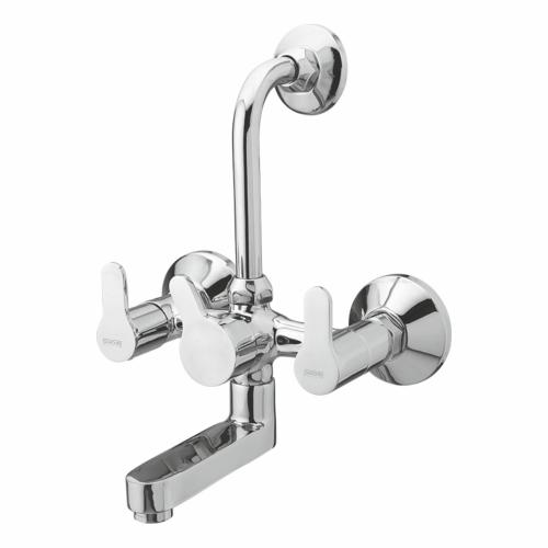 Wall Mixer with Provision for Overhead Shower with L-Bend Chrome